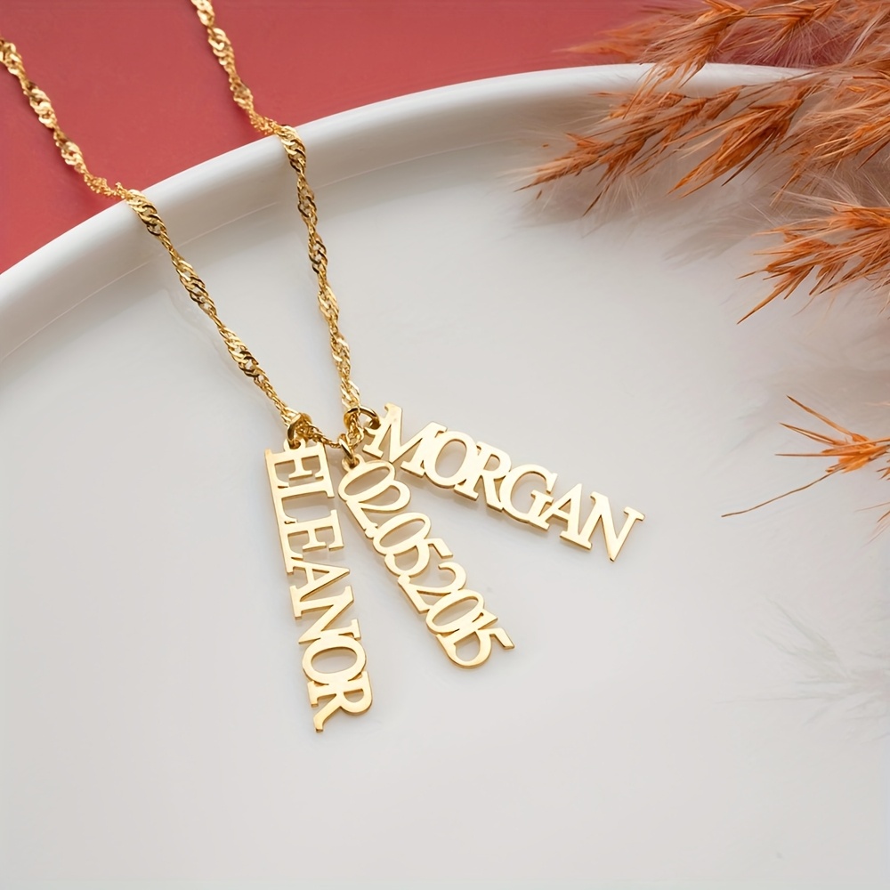 Personalized 18K Gold-Plated Multi-Name Necklace, Family Gift